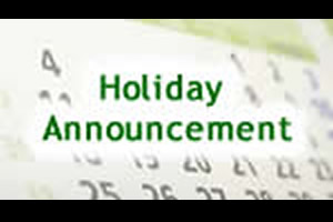 Holiday Notice - Good Friday & Ester Monday