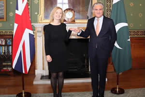 Foreign Minister Shah Mahmood Qureshi meets Foreign Secretary Liz Trus