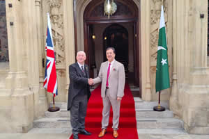 Chairman Senate Syed Yousaf Raza Gilani meeting with Speaker of the House of Commons H. E. Lindsay Hoyle