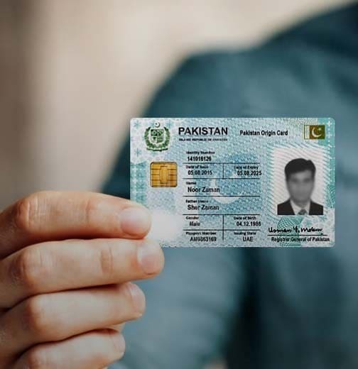 NADRA identity card held in hand